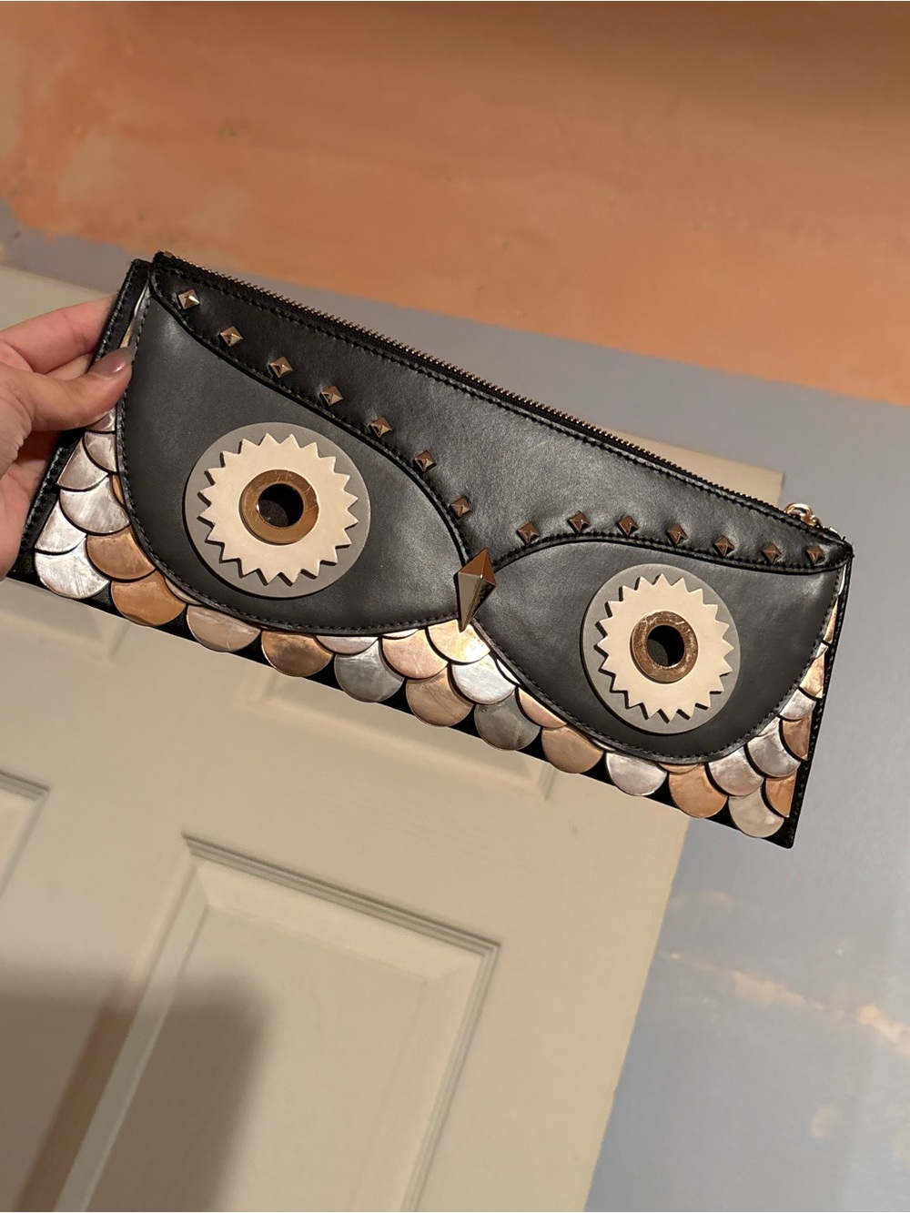 Kate Spade Owl Metallic Clutch/Zip Pouch